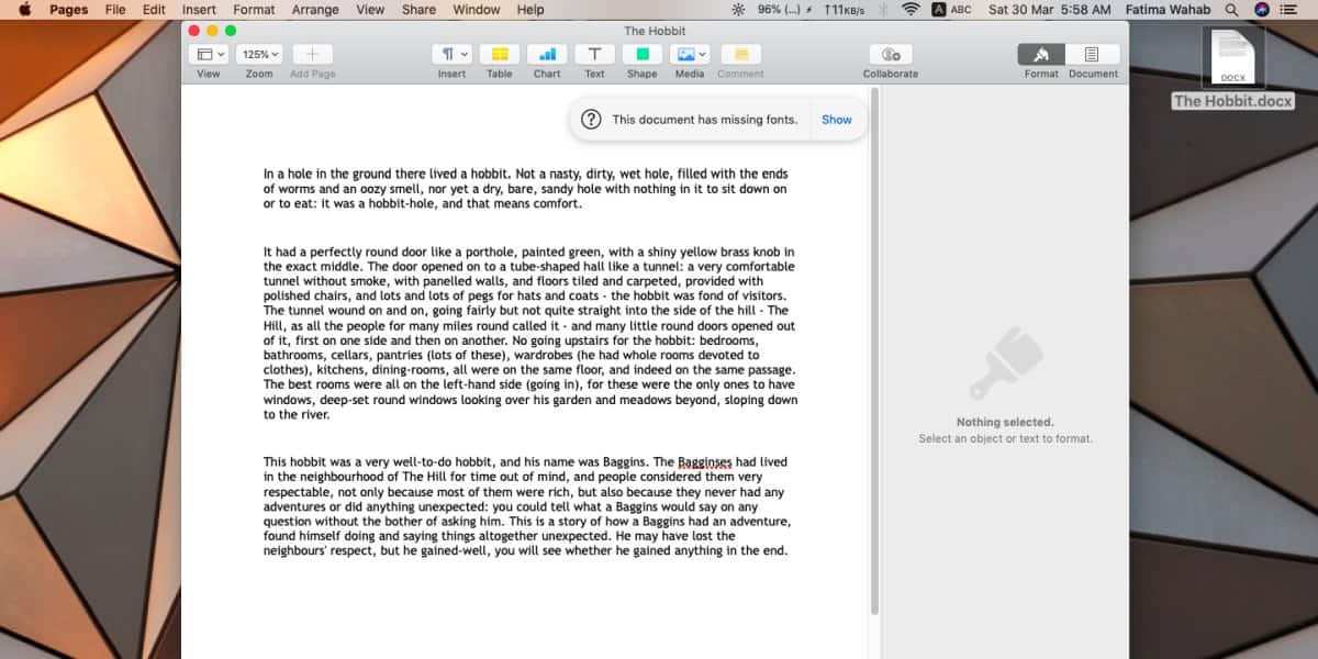How to convert a DOCX file to Pages on macOS