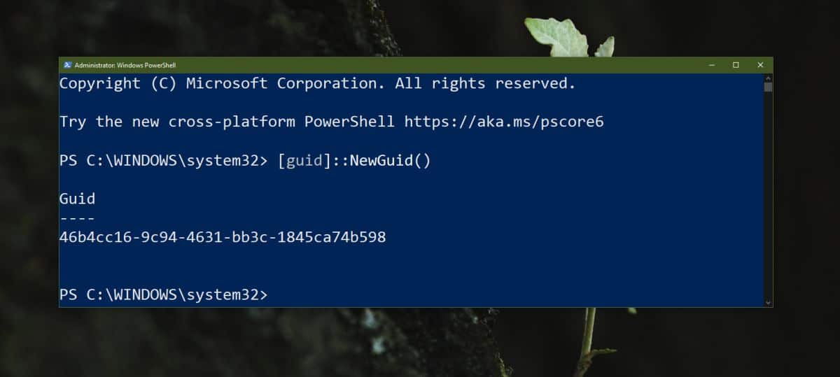 How to generate a GUID with PowerShell on Windows 10