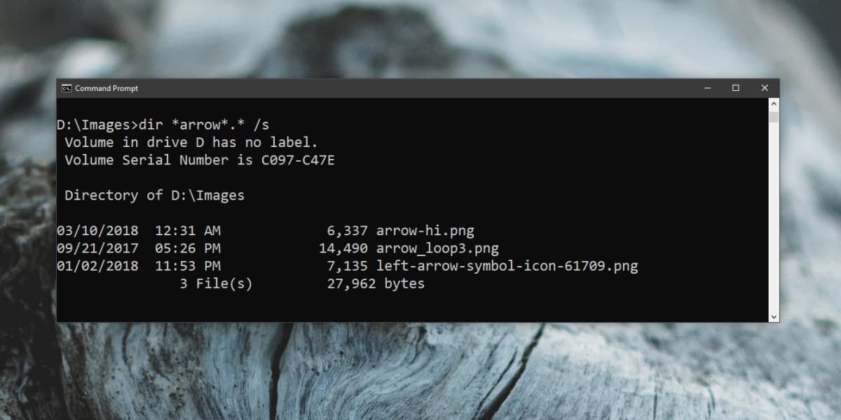 How to search for files and folders from Command Prompt on Windows 10