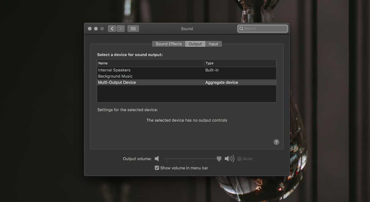 How to manage volume for Multioutput Audio devices on macOS