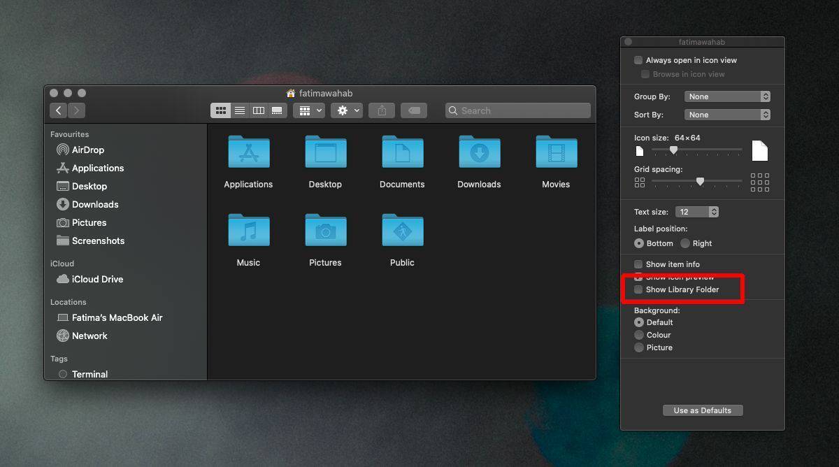 How to permanently unhide the User Library folder on macOS