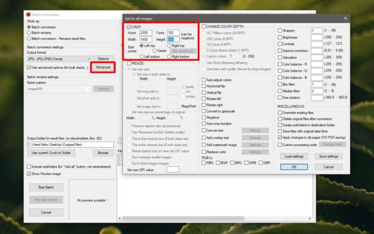 How to batch crop images on Windows 10
