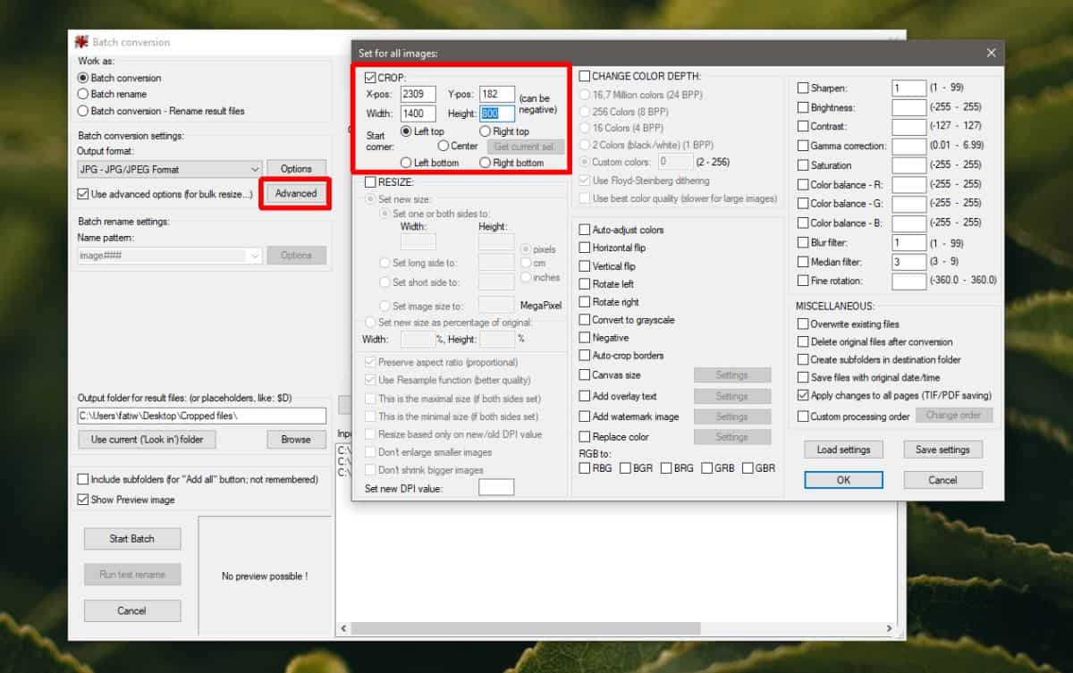 How to batch crop images on Windows 10