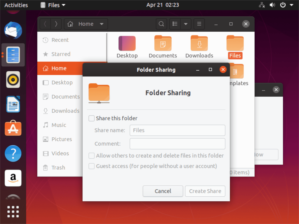 How to share folders from an Ubuntu PC to the network