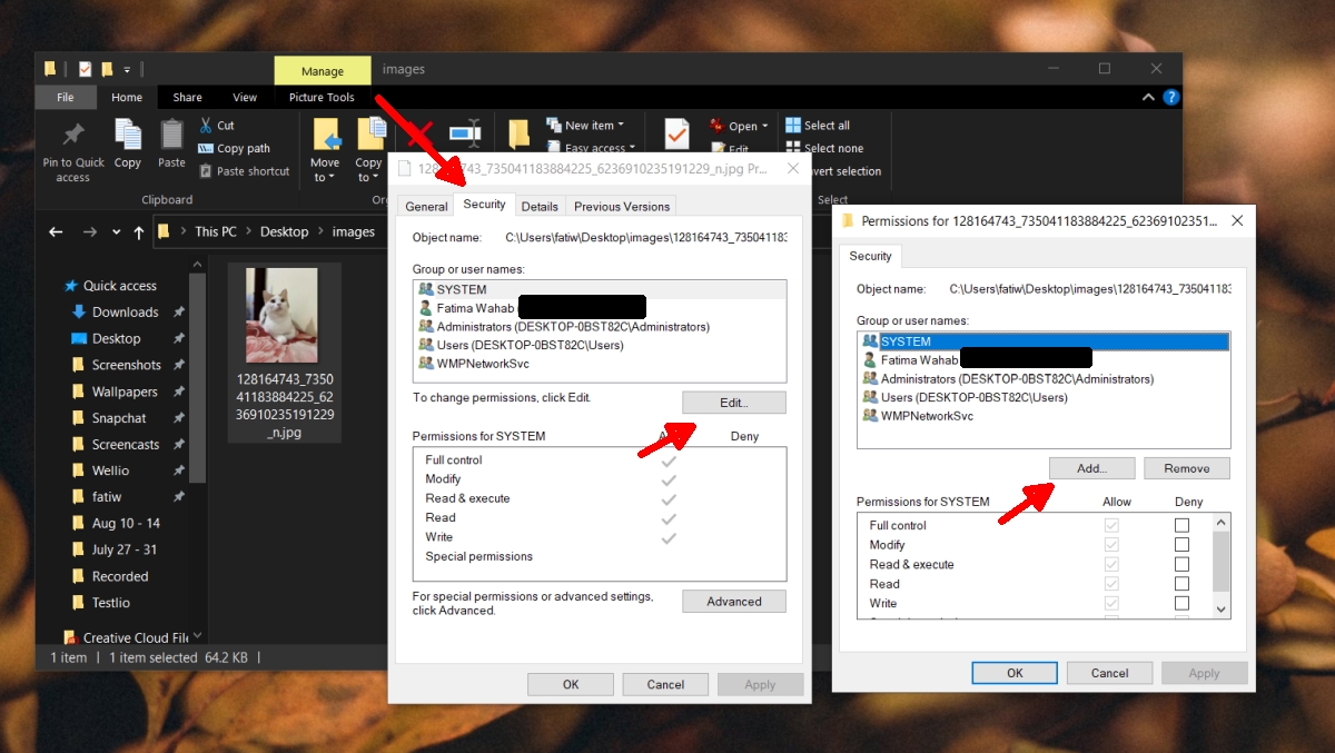 How to change file permissions on Windows 10