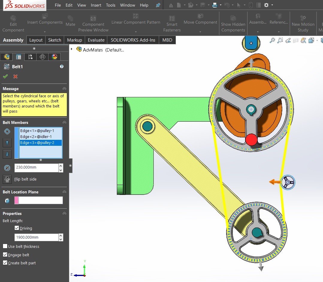 How to Create a Belt/Chain Assembly Feature in SOLIDWORKS? Addonix