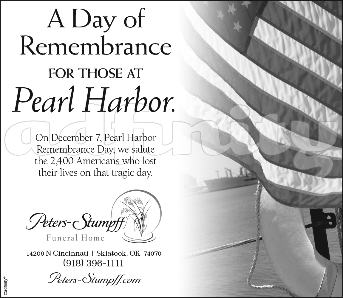 A Day of Remembrance for those at Pearl Harbor. adfinity