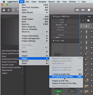 How to Export Individual Tracks in Logic Pro X For Mixing
