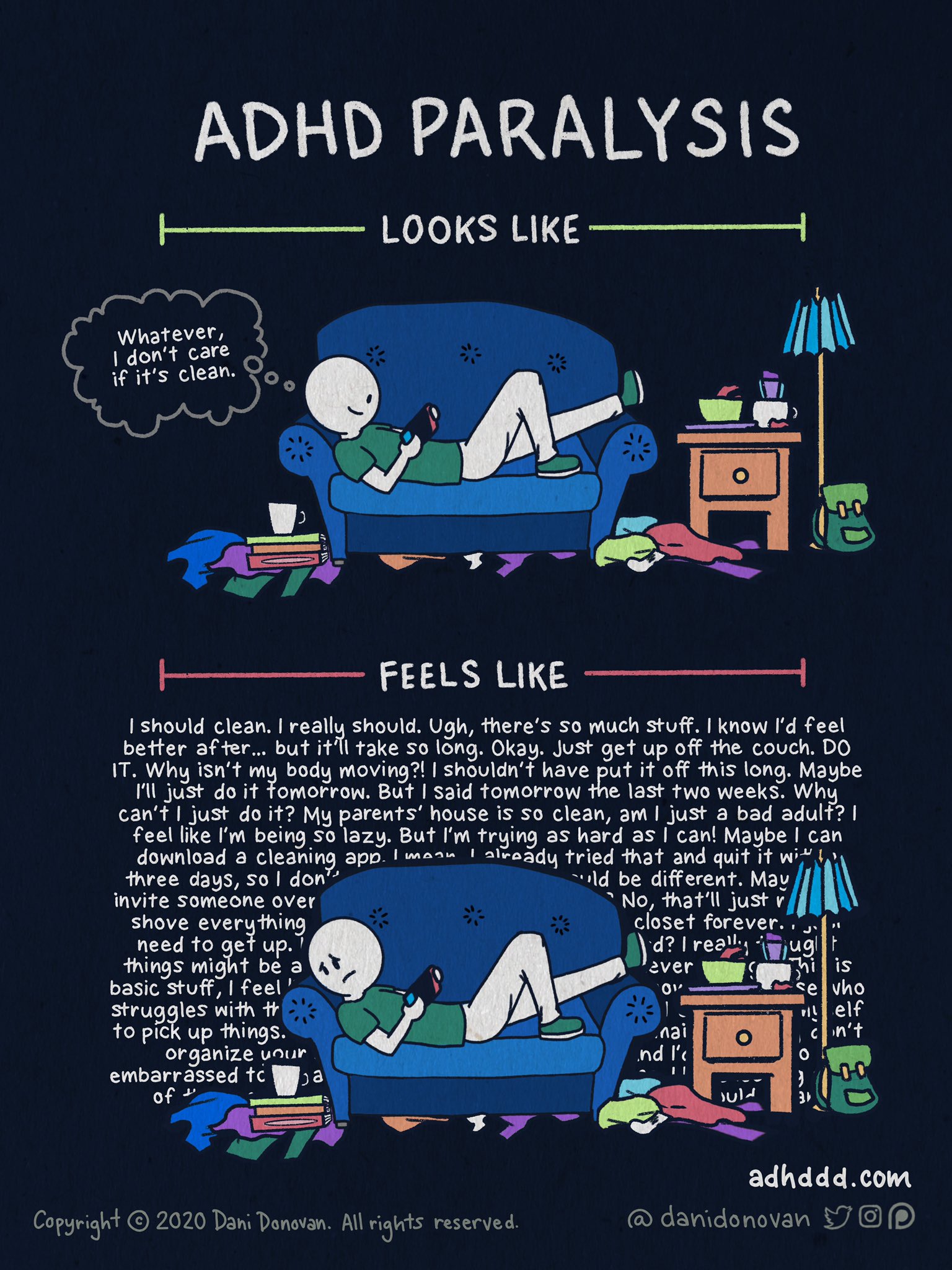 ADHD Paralysis • Dani Donovan ADHD Comics