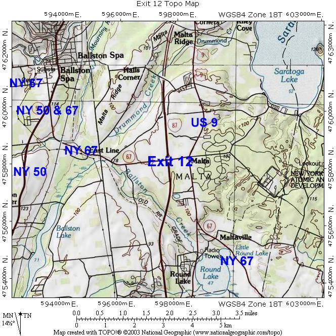 Interstate 87 The Adirondack Northway Exit 12 NY 67 to Ballston Spa, Malta Commons to US 9
