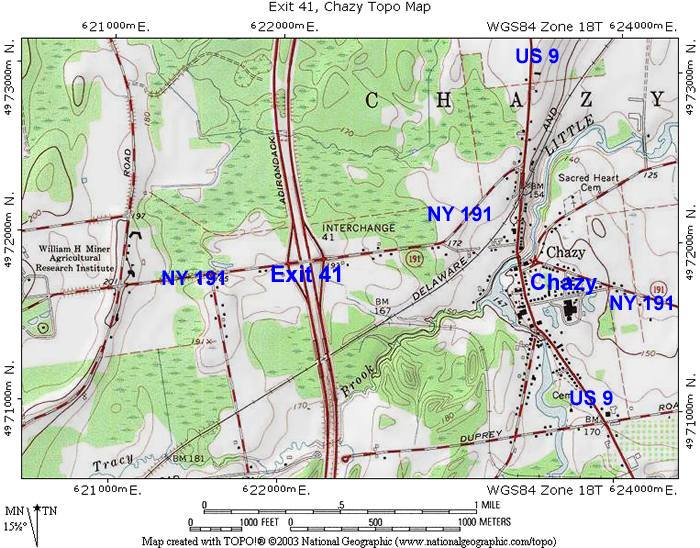 Interstate 87 The Adirondack Northway Exit 41 Chazy NY 191 to US 9
