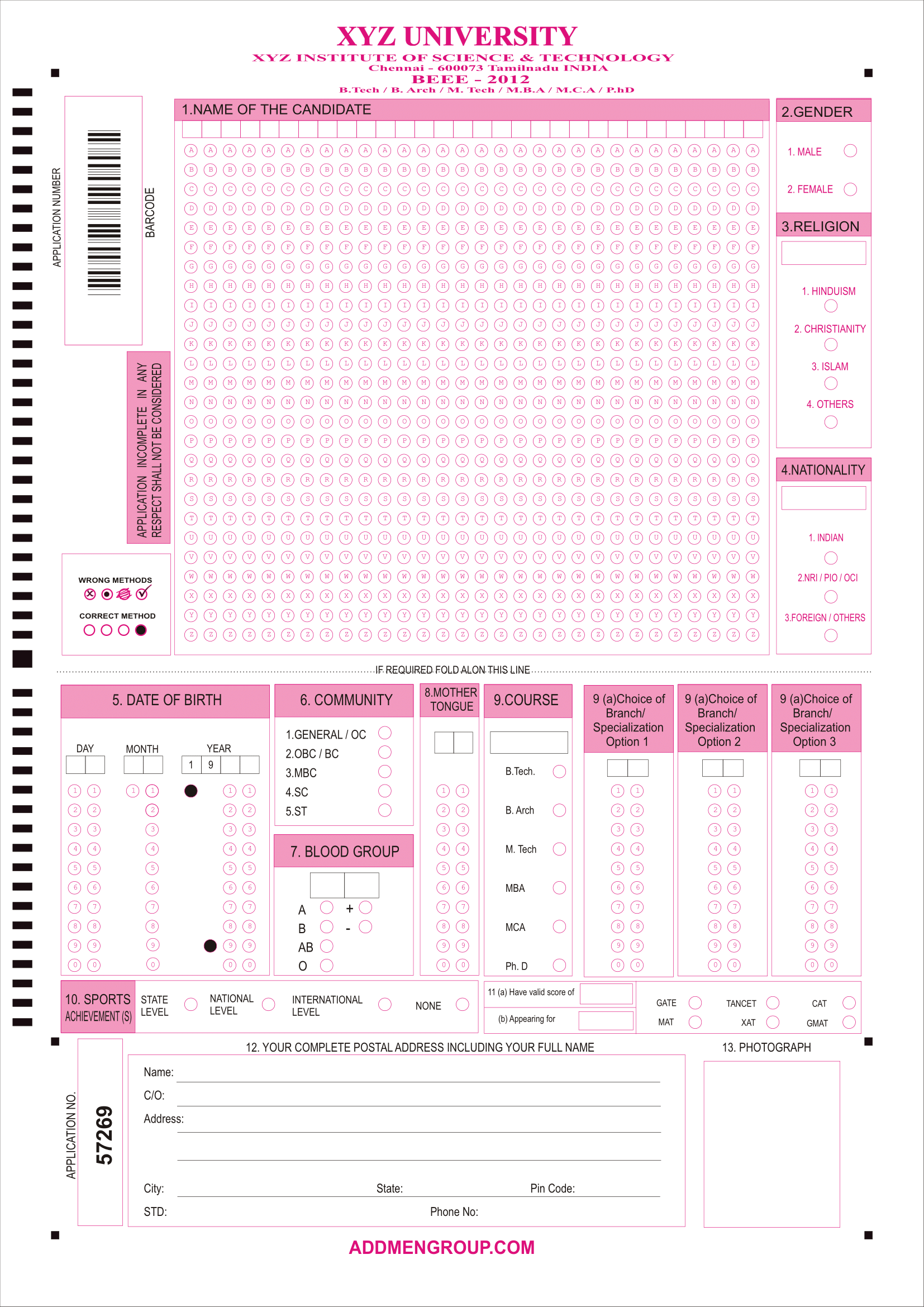 OMR Sheet Design Open Source OMR