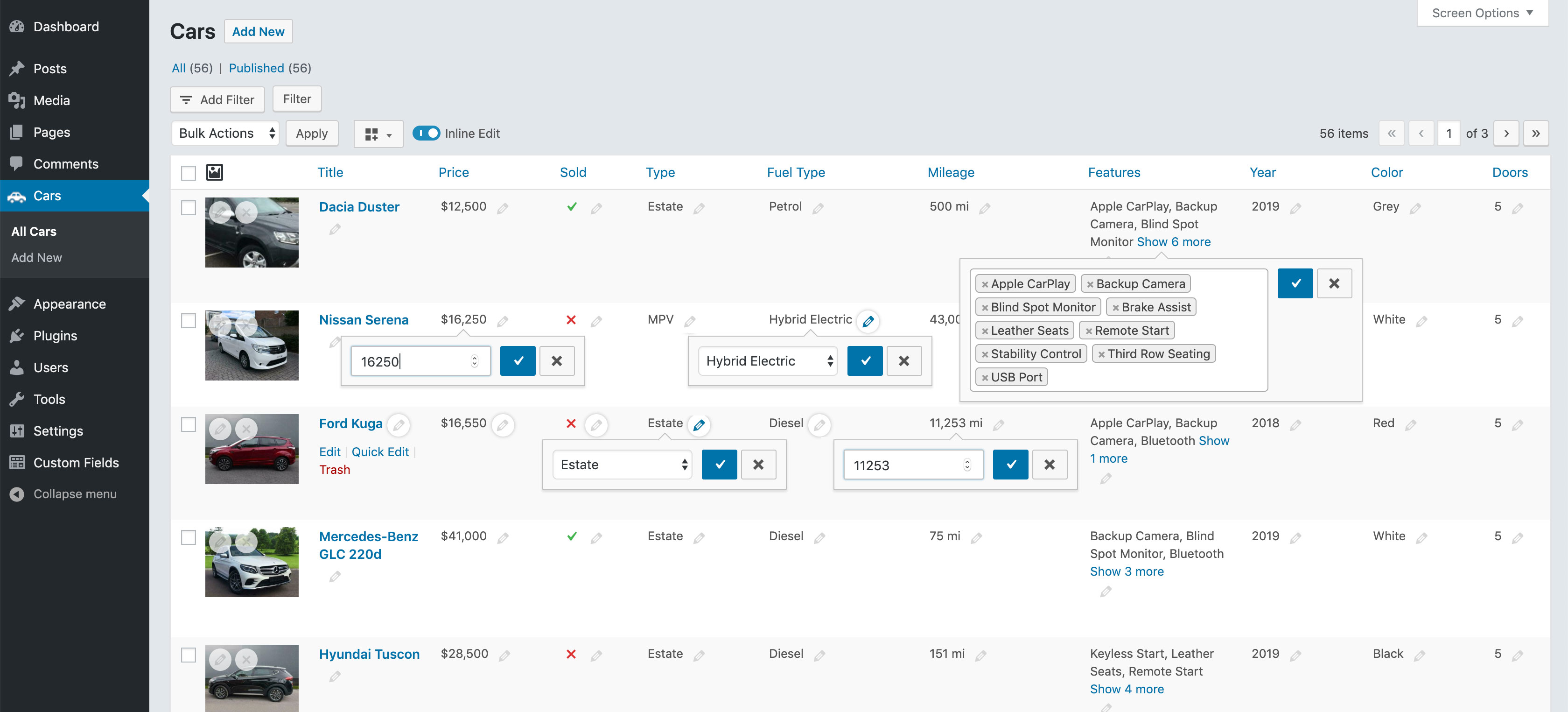 Inline Editing Quick edit ANY content from the WordPress list table