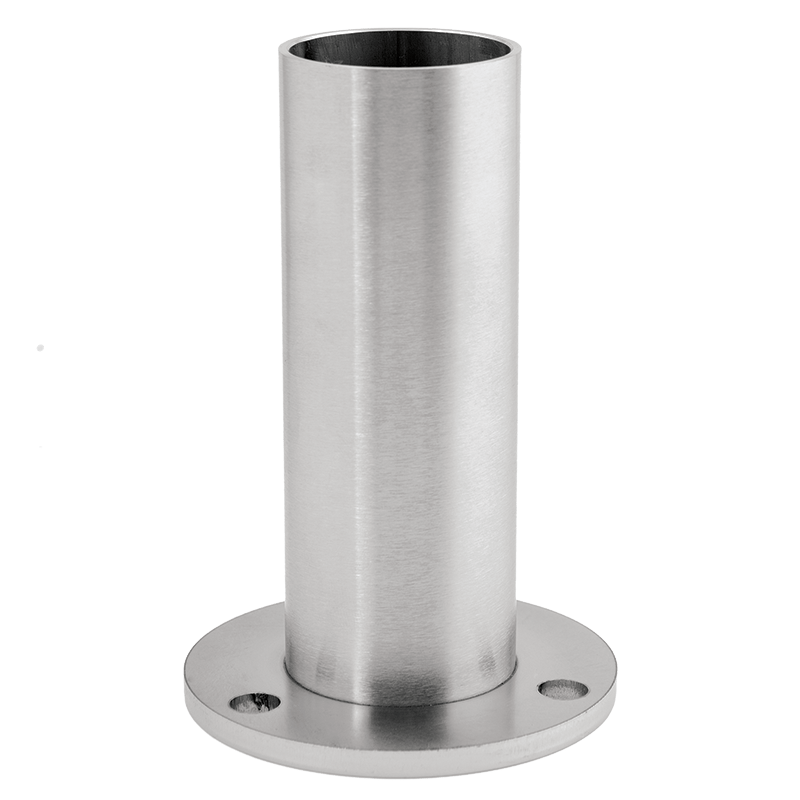 Stainless steel balustrade round post support phi42.2mm, H120 mm, satin