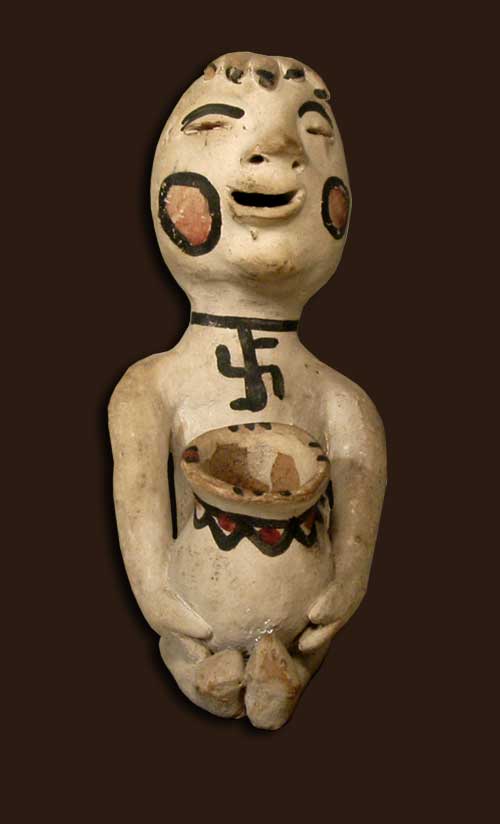 Southwest Indian Pottery Tesuque Pueblo Figurines Rain God With