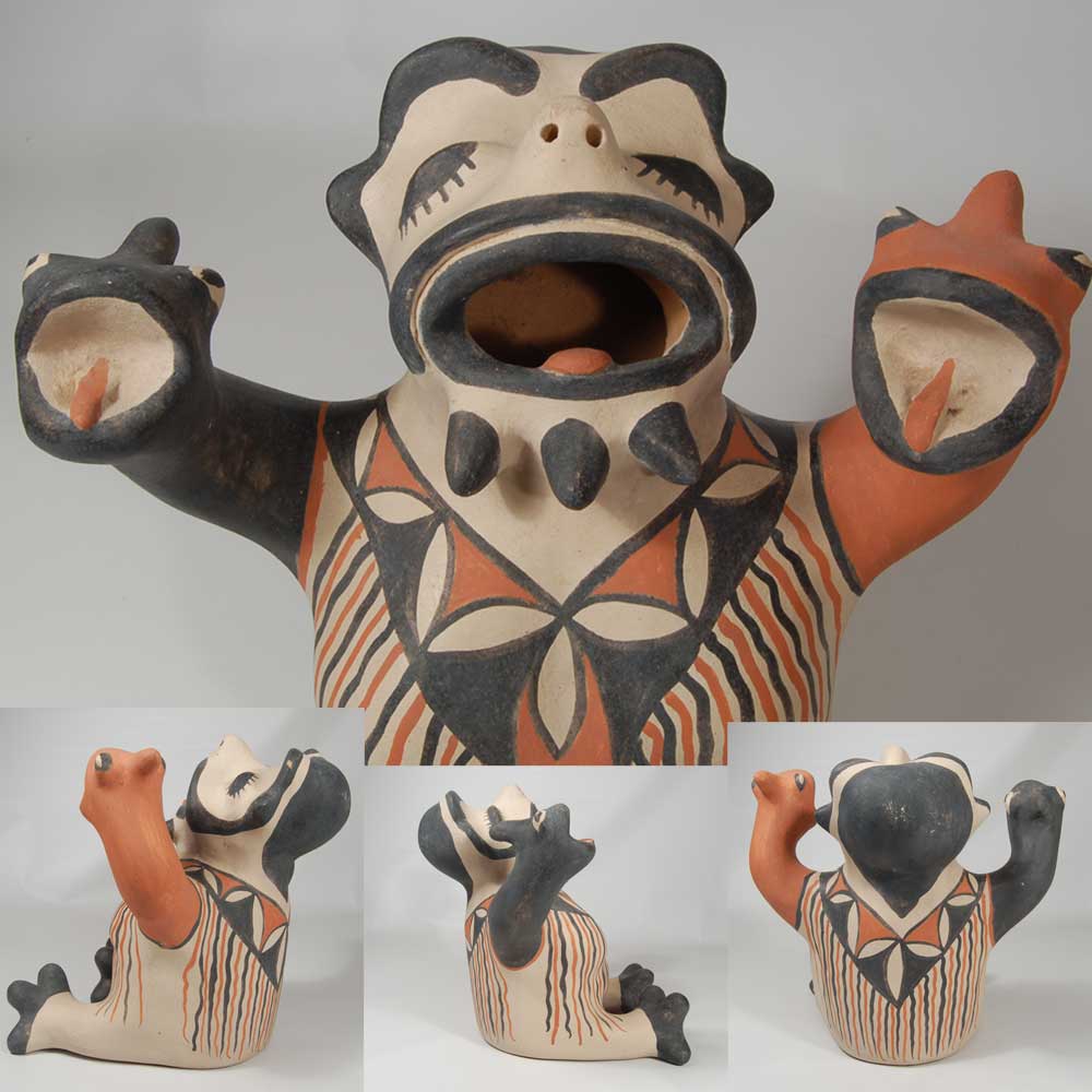 Cochiti Pueblo Seated Figurine with Avanyu Arms by Virgil Ortiz [SOLD