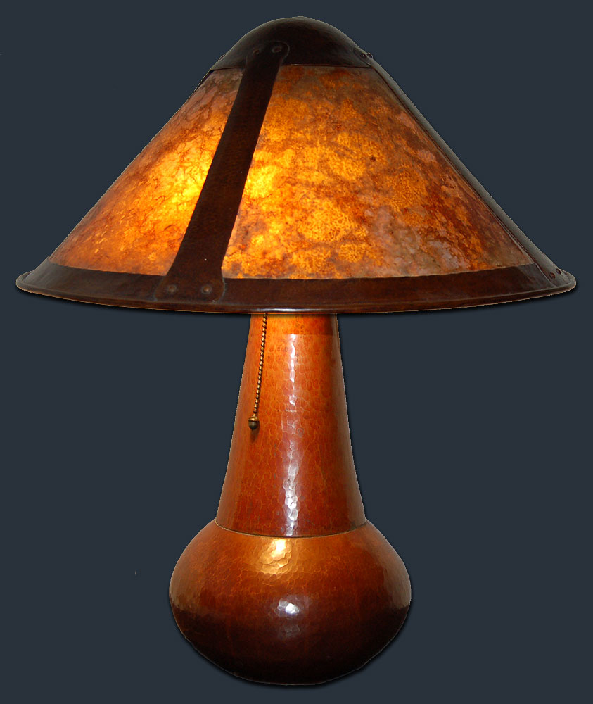 American Arts and Crafts Copper Lamp 23216 Adobe Gallery, Santa Fe