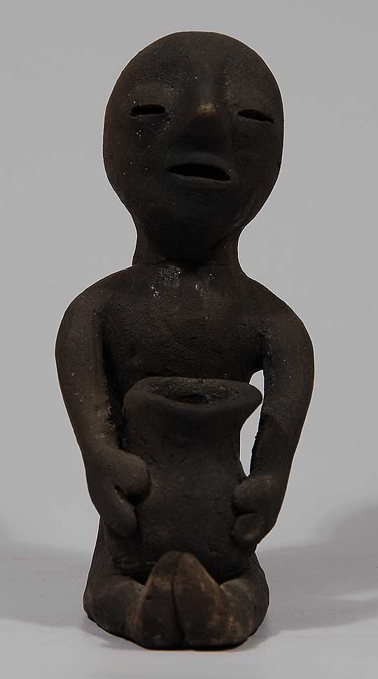 Southwest Indian Pottery Tesuque Pueblo Figurines Rain God