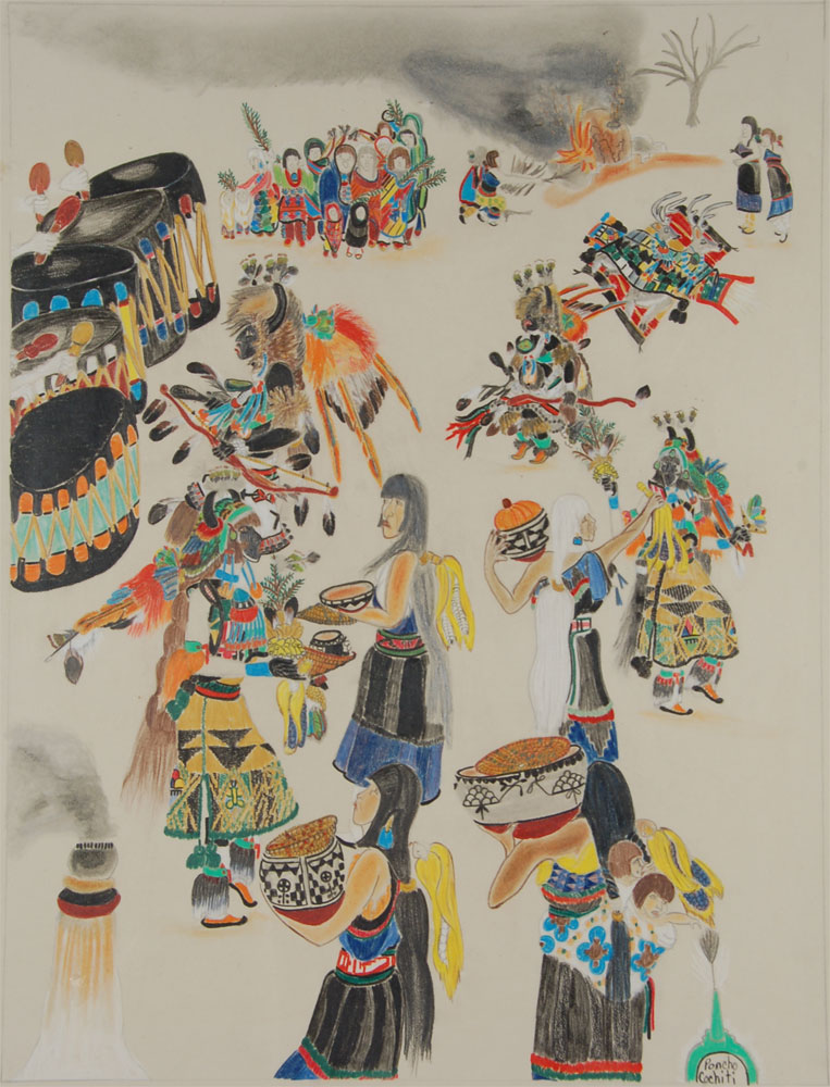 Cochiti Pueblo Feast Day Activities by Joseph Poncho Adobe Gallery