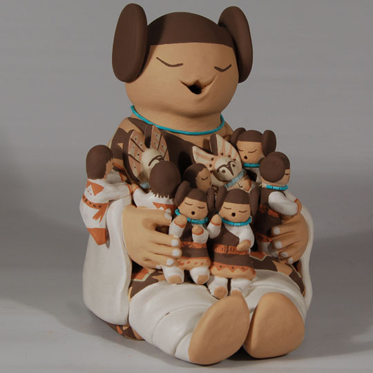 Isleta Pueblo Storyteller with 7 Children of a Female Hopi Maiden by