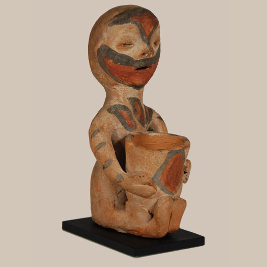 Southwest Indian Pottery Tesuque Pueblo Figurines Rain God