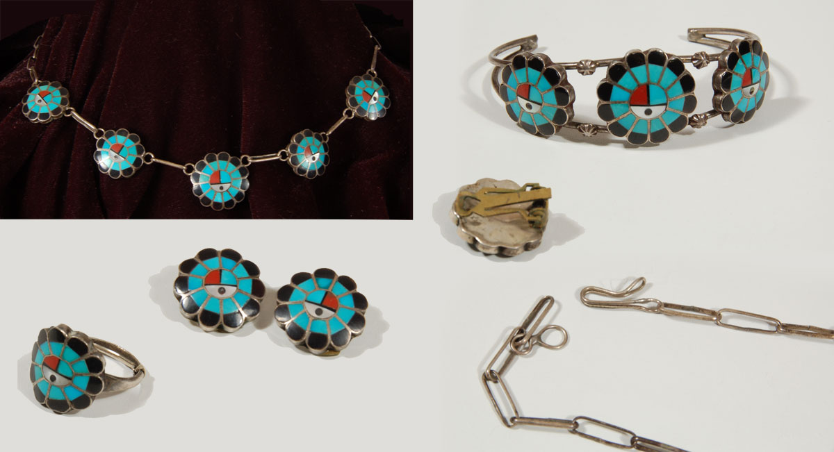 Zuni Pueblo Southwest Jewelry C3666J Adobe Gallery, Santa Fe