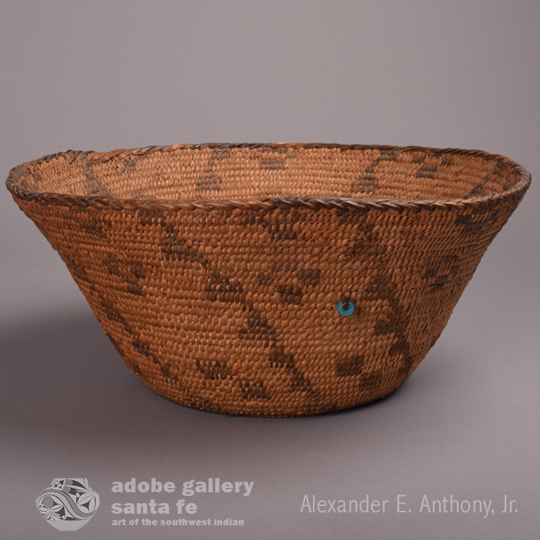 Southwest Pima Woven Basket C3876M Adobe Gallery, Santa Fe