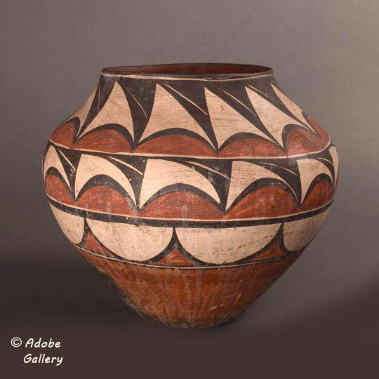 Zia Pueblo Southwest Indian Historic Pottery C4257 Adobe Gallery