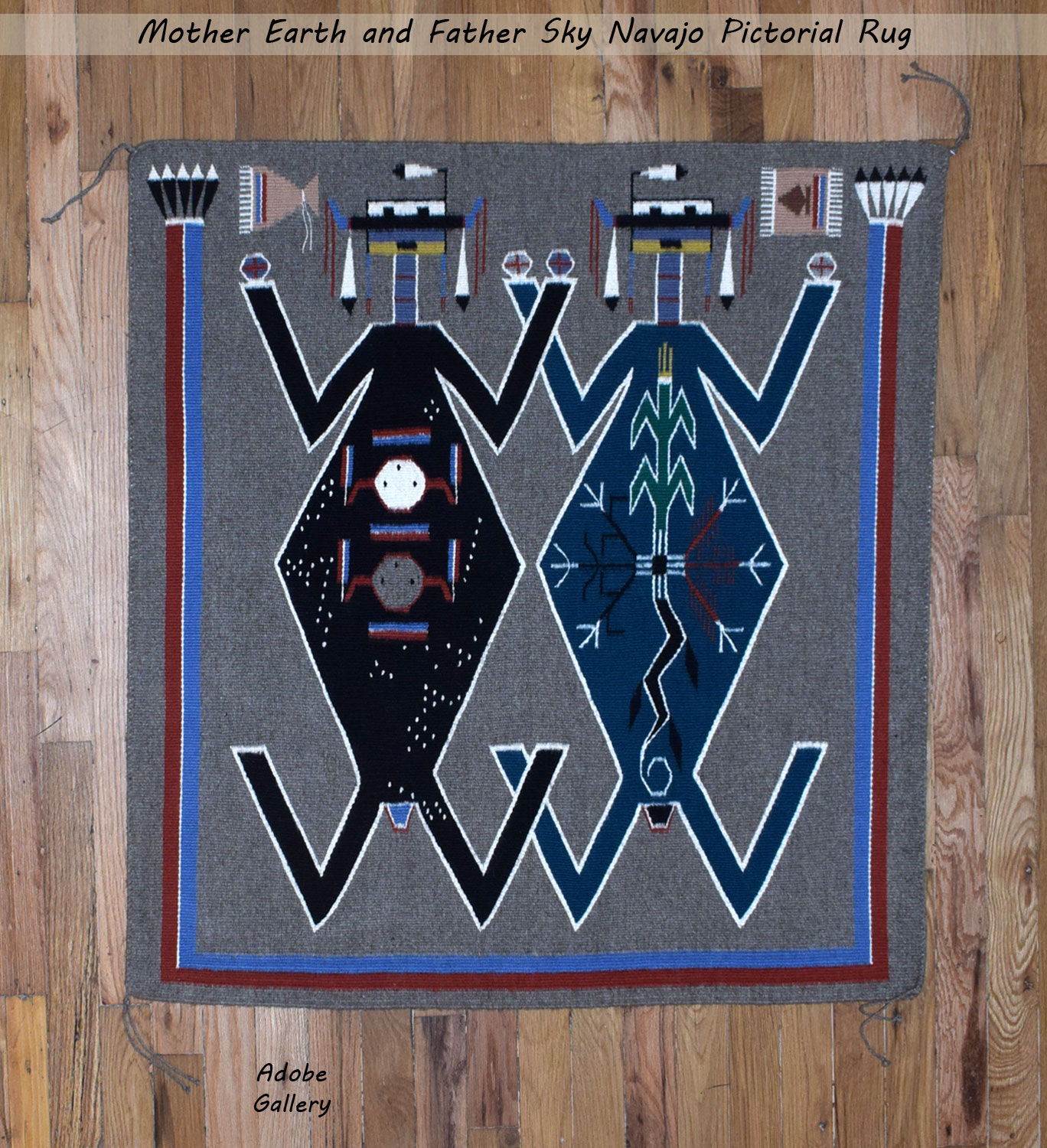 Southwest Native American Textile Navajo Rug C4459B Adobe Gallery