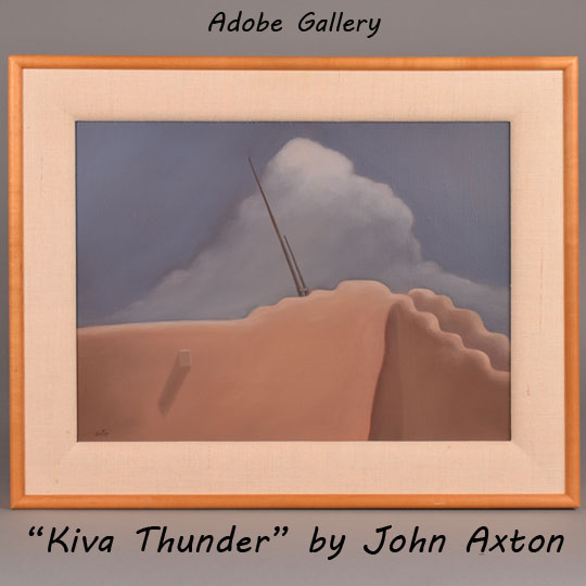 John Axton Southwest Painting Adobe Kiva C4478A Adobe Gallery, Santa Fe