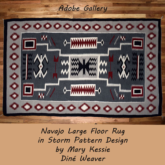 Southwest Native American Textile Navajo Rug Storm Pattern C4478H