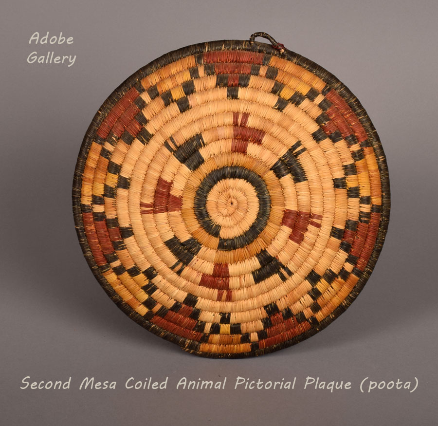 Native American Hopi Pueblo Basket Coiled Nequatewa C4485i Adobe