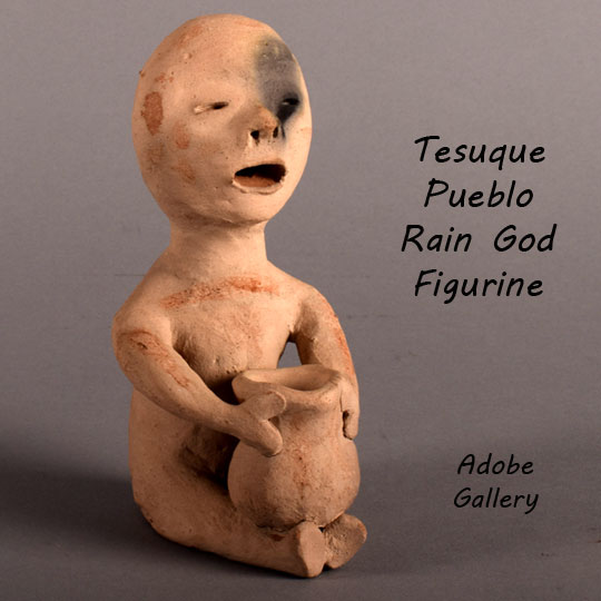 Pueblo Pottery Tesuque Rain God Figurine C452526 Adobe Gallery, Santa Fe