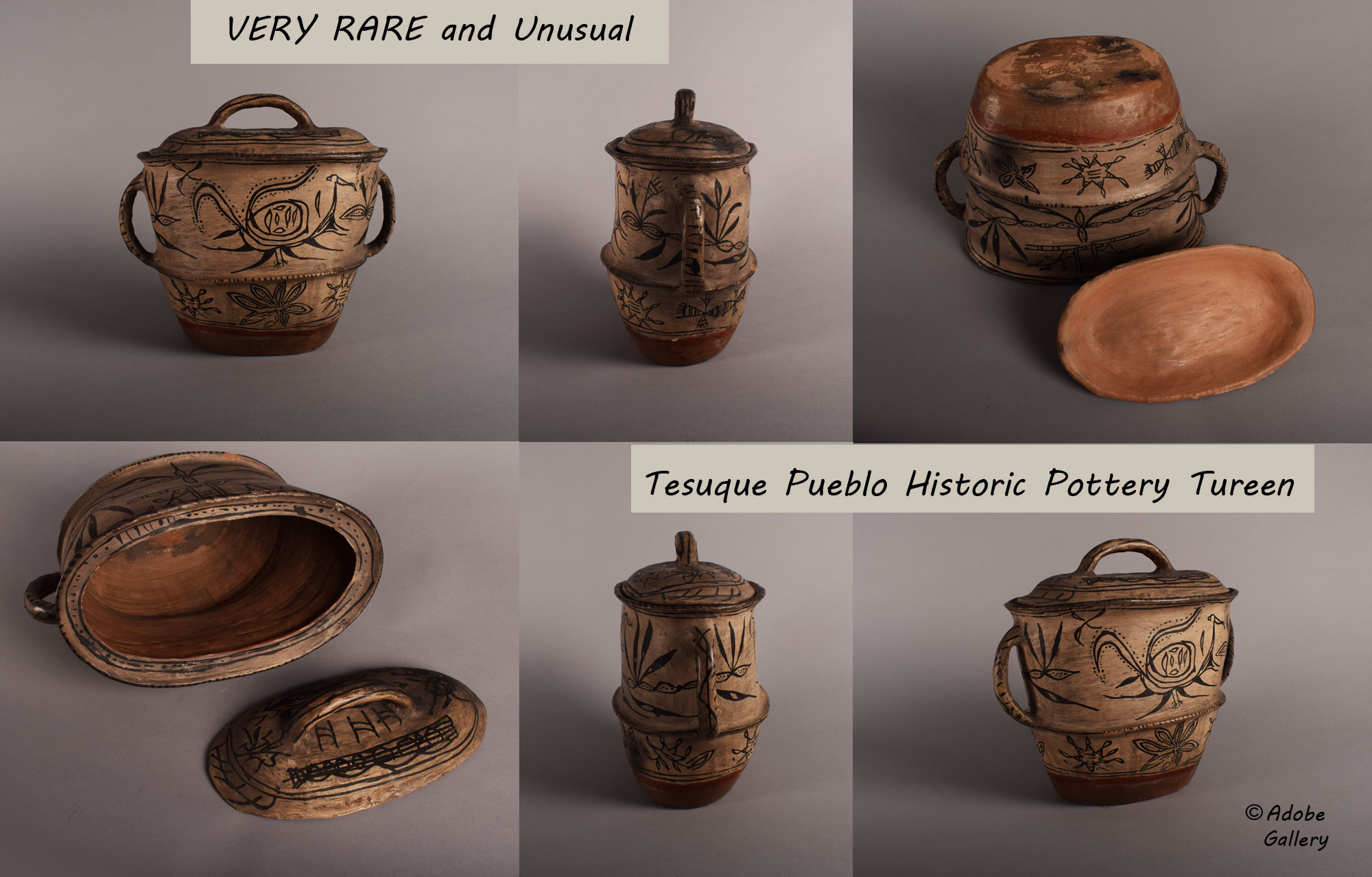Tesuque Pueblo Southwest Indian Historic Pottery 26290 Adobe Gallery