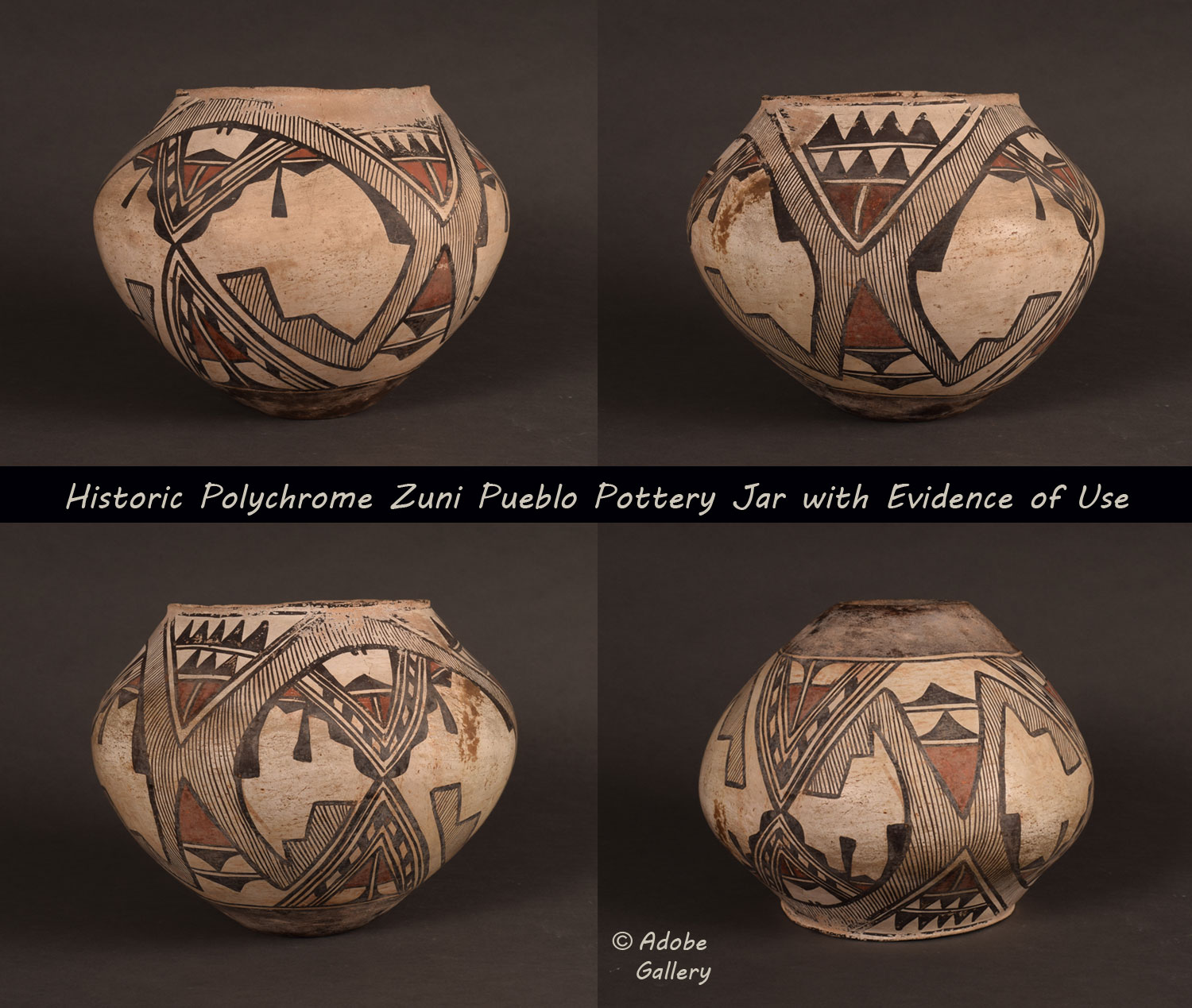 Zuni Pueblo Southwest Indian Historic Pottery 26287 Adobe Gallery