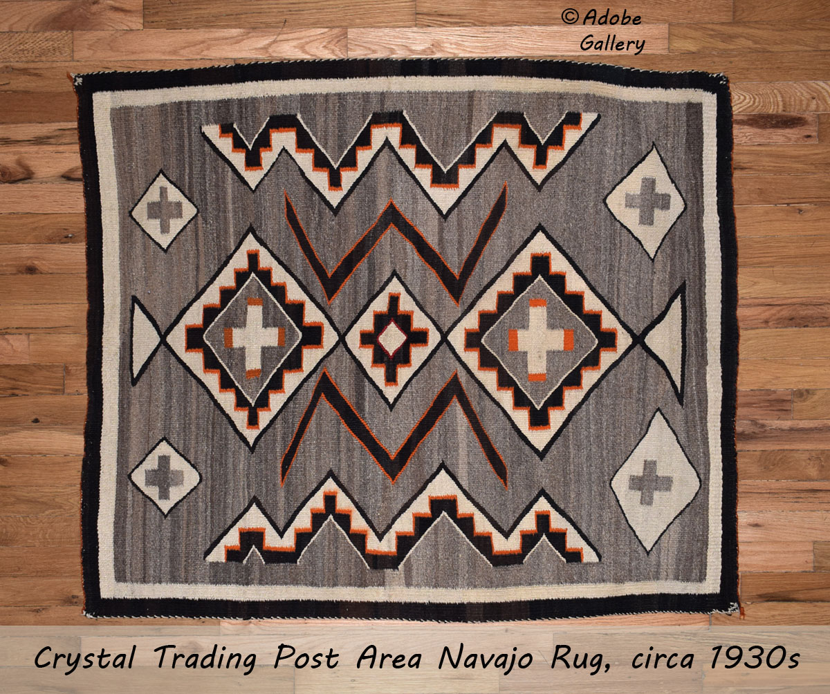 Crystal Southwest Native American Textile Navajo Rug C4634C Adobe