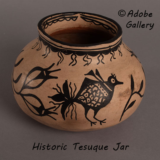 Tesuque Pueblo Southwest Indian Historic Pottery C464205 Adobe