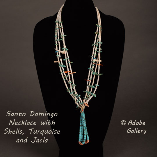 Native American Turquoise Shell Jewelry Necklace C464353 Adobe Gallery, Santa Fe