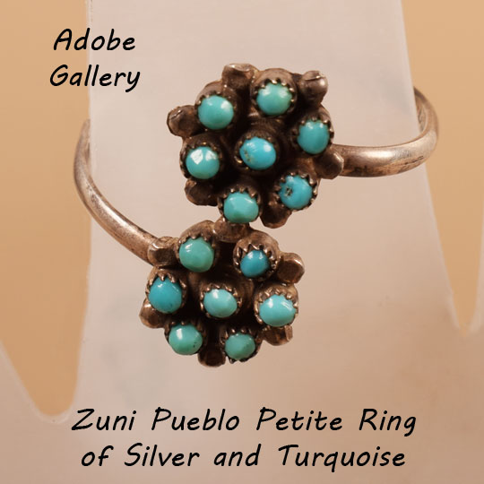 Zuni Pueblo Native American Turquoise Jewelry Ring C464370 Adobe