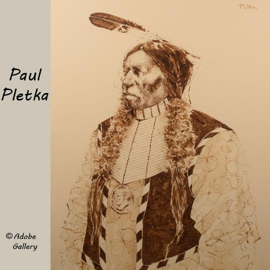 Pletka Southwest Painting Western Painting Indian C4672A Adobe