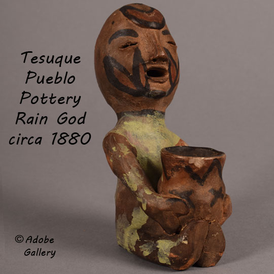 Tesuque Pueblo Pottery Rain God Figurine C464246 Adobe Gallery, Santa Fe