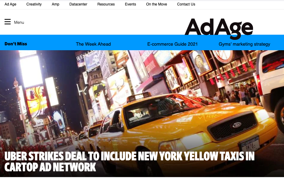 Adomni Uber strikes deal to include New York Yellow Taxis in cartop