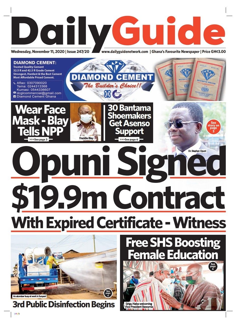 Newspaper Headlines Wednesday, November 11, 2020