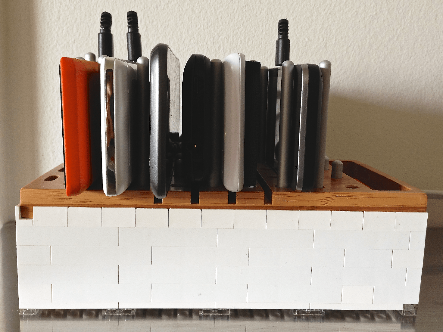 DIY 6 device USB charging rack with MODO and LEGOs Adora.io