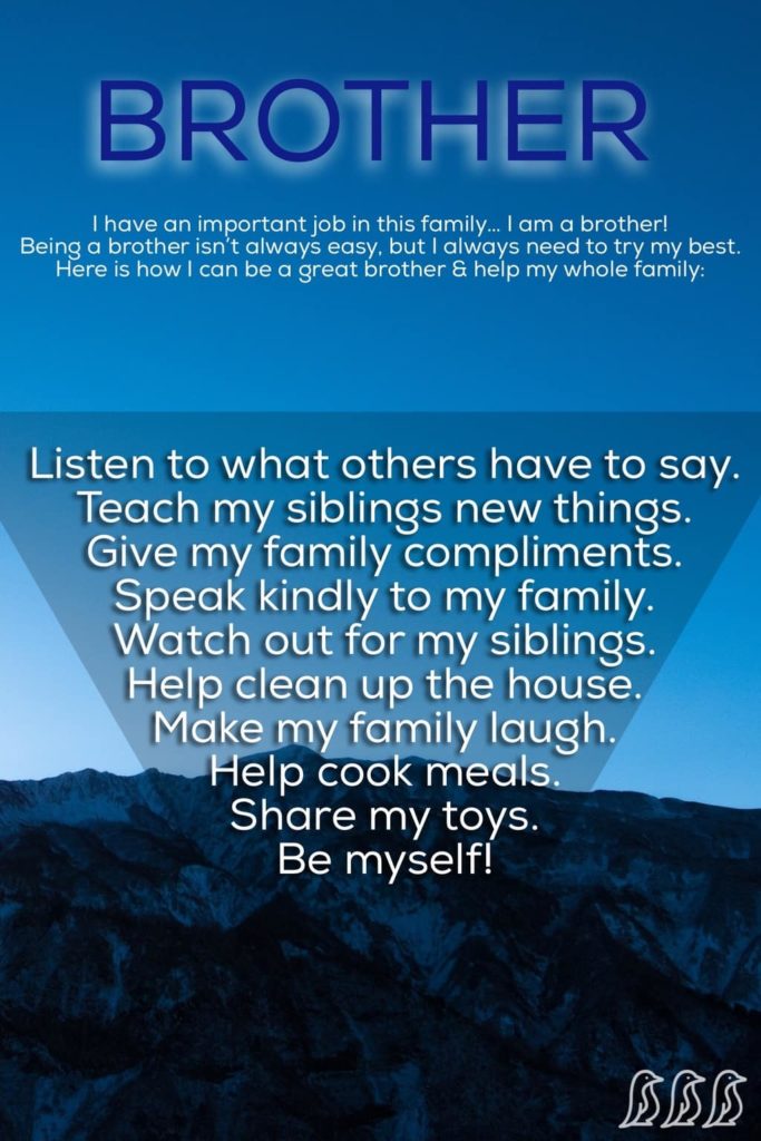My Job as a Brother (Free Printable) Adore Them Parenting