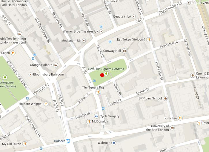 Red Lion Square London Map The Bloomsbury Book Benches 4 Peter Pan (1) (J.M. Barrie) London