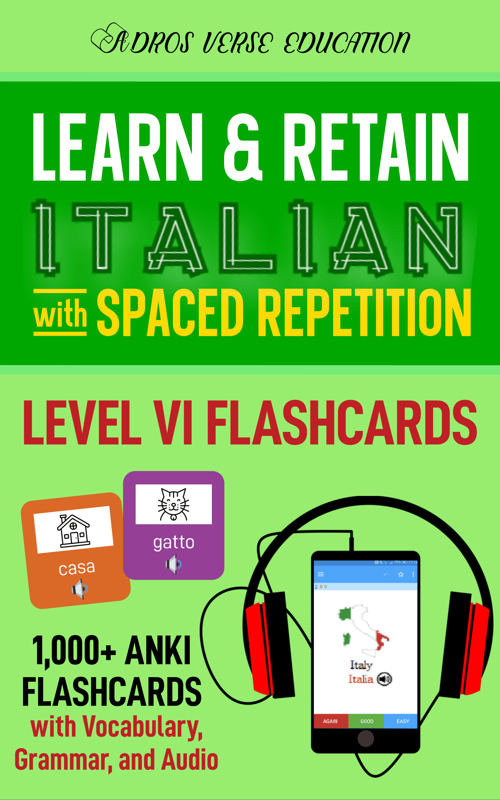 Italian Level VI Fluent Anki Flashcards ADROS VERSE EDUCATION