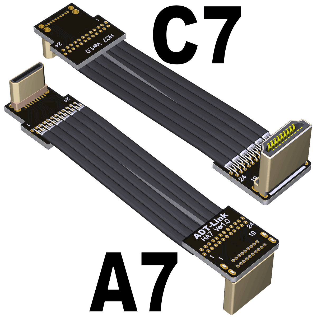 HDMI 2.1 typeA male to typeC male Flat Cable