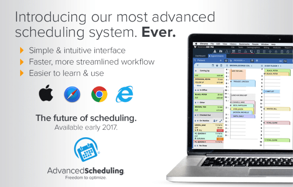 Introducing Our Most Advanced Scheduling System. Ever. AdvancedMD