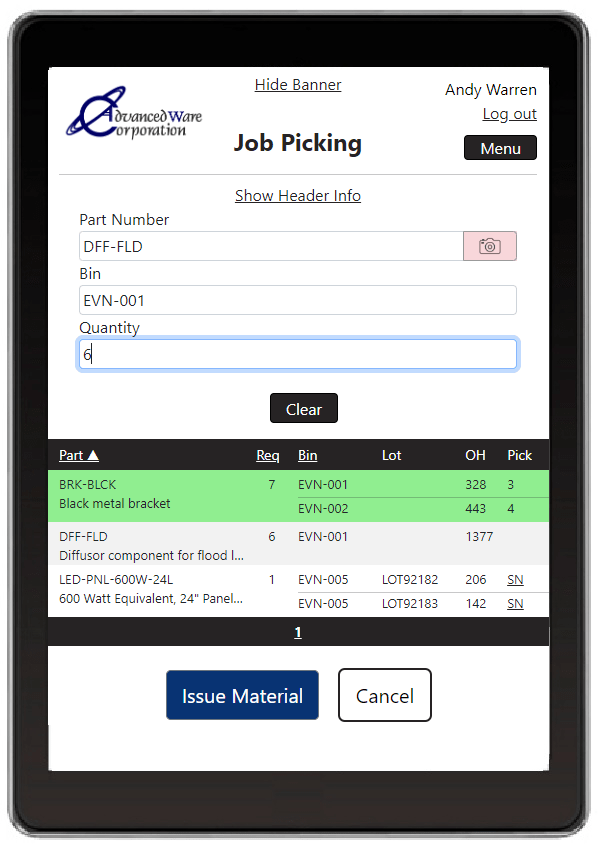 Mobile Barcode Modules for Epicor